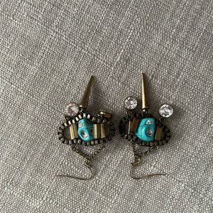 Turquoise and gold earrings